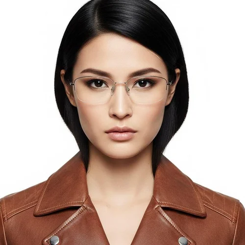 Lunettes semi-cerclées en titane doré #BS2419-0025