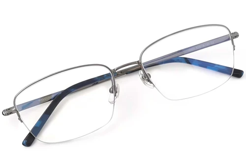 Halbrandlose graue Titanbrille #BS2419-0026