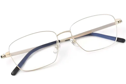 Lunettes rectangulaires en titane doré #BS2419-0029