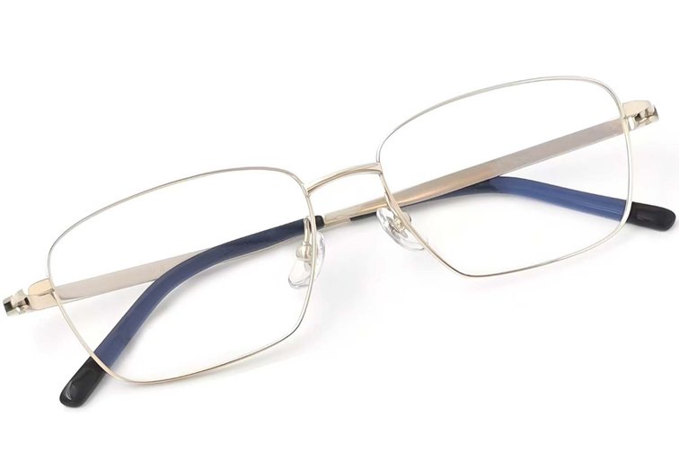 Lunettes rectangulaires en titane doré #BS2419-0029