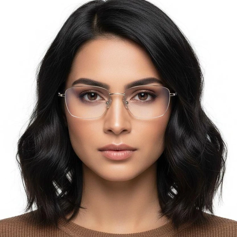 Rectangular Golden Titanium Glasses #BS2419-0029