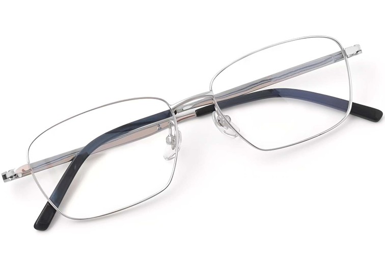 Rectangular Silver Titanium Glasses #BS2419-0031