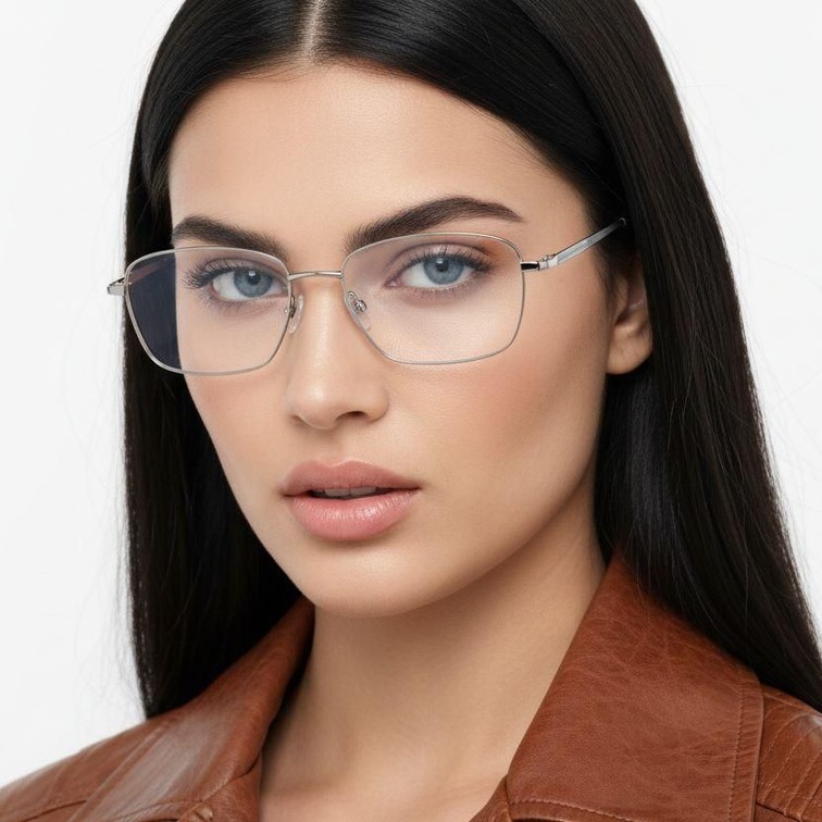 Rectangular Silver Titanium Glasses #BS2419-0031