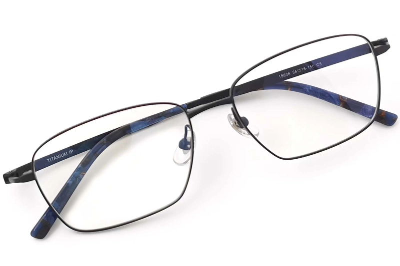 Rectangular Black Titanium Glasses #BS2419-0032