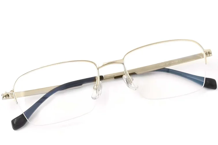 Lunettes semi-cerclées en titane doré #BS2419-0033