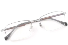 Semi-rimless Silver Titanium Glasses #BS2419-0035