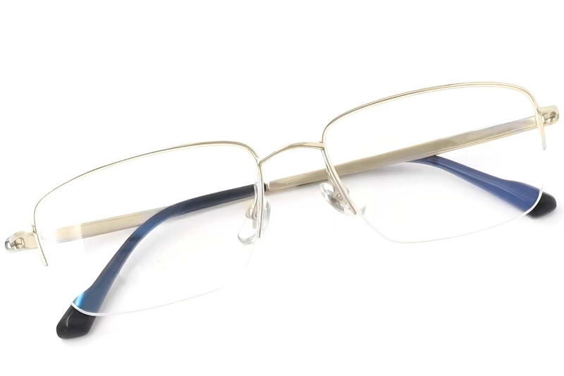 Semi-rimless Golden Titanium Glasses #BS2419-0037
