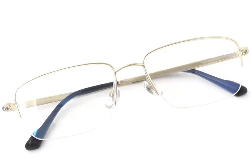 Lunettes semi-cerclées en titane doré #BS2419-0037