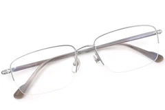 Semi-rimless Silver Titanium Glasses #BS2419-0039