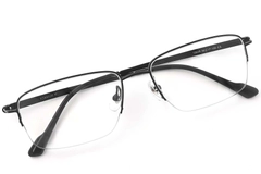 Semi-rimless Black Titanium Glasses #BS2419-0040