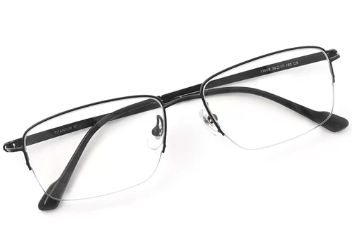 Semi-rimless Black Titanium Glasses #BS2419-0040