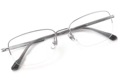 Semi-rimless Silver Titanium Glasses #BS2419-0049