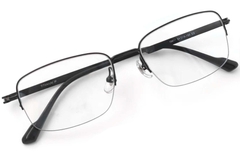 Semi-rimless Black Titanium Glasses #BS2419-0050