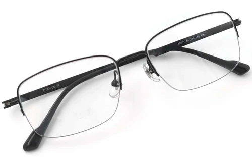 Semi-rimless Black Titanium Glasses #BS2419-0050