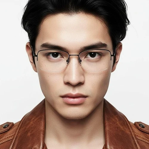 Semi-rimless Black Titanium Glasses #BS2419-0050