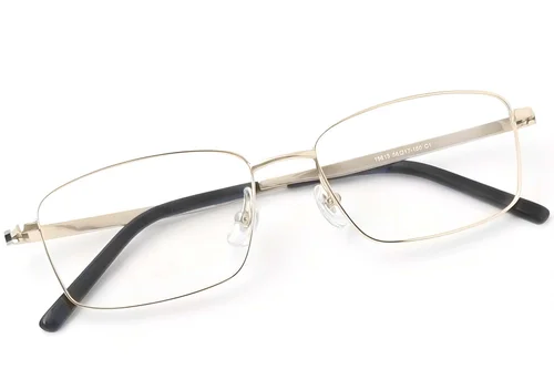 Lunettes rectangulaires en titane doré #BS2419-0051