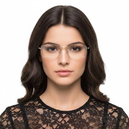 Rectangular Golden Titanium Glasses #BS2419-0051
