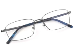 Rectangular Gray Titanium Glasses #BS2419-0052