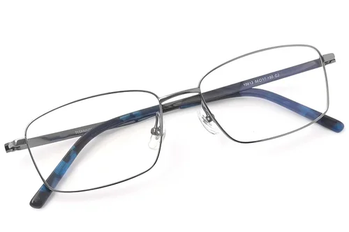 Lunettes rectangulaires en titane gris #BS2419-0052