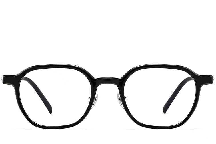 Lunettes rectangulaires en titane noir #BS2419-0055
