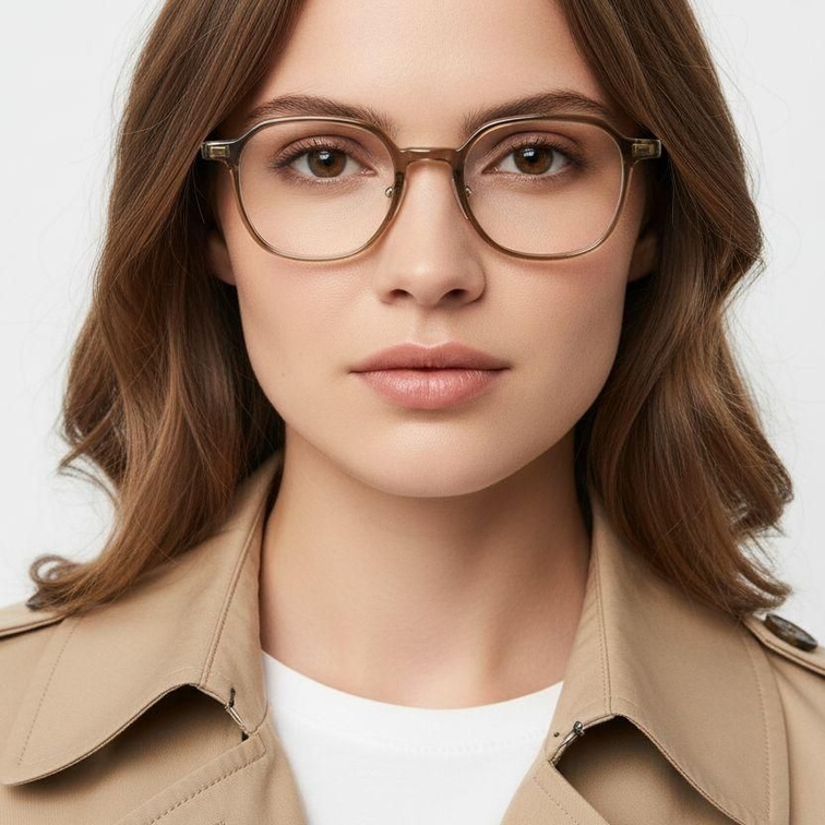 Lunettes rectangulaires en titane vert #BS2419-0056