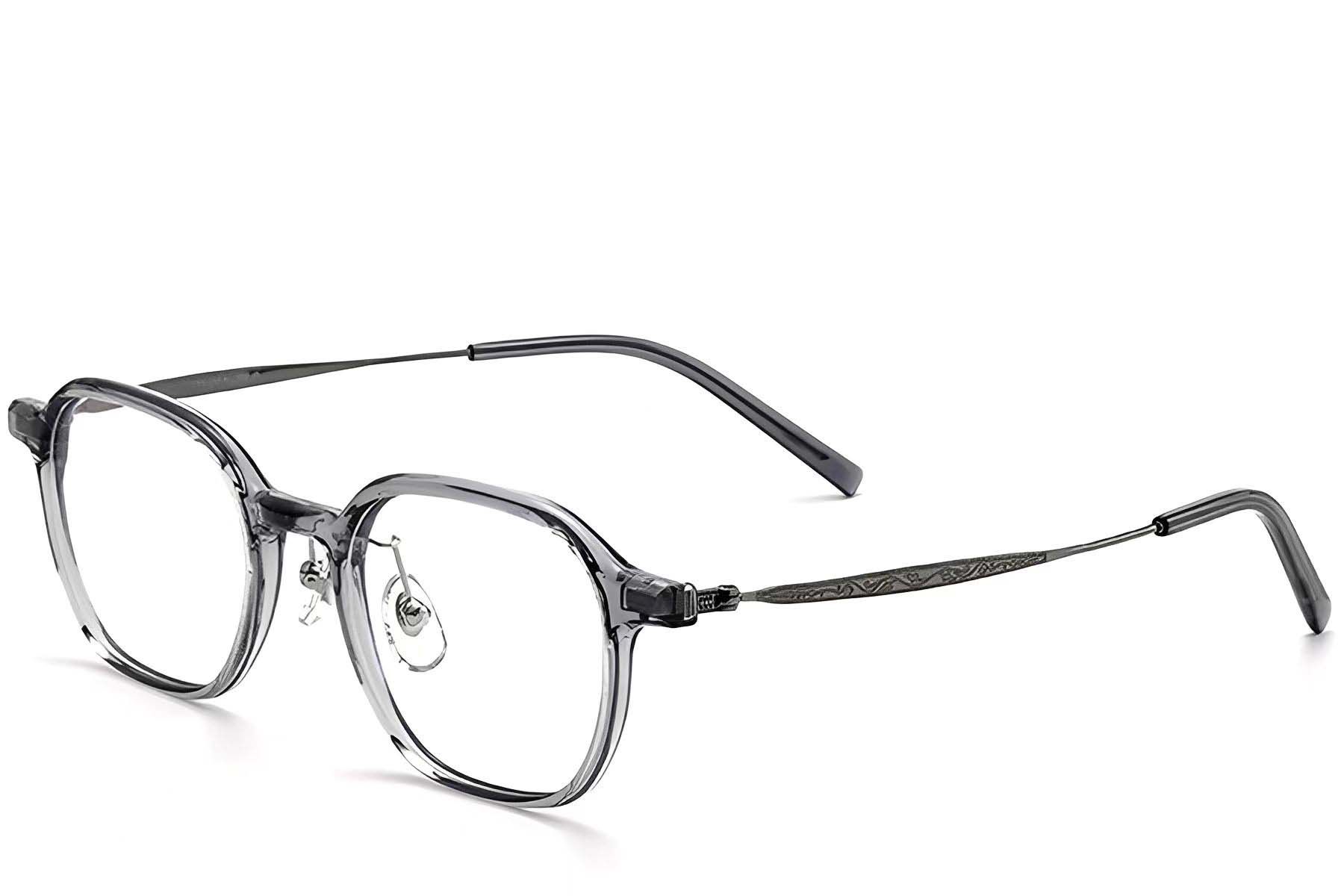 Rectangular Gray Titanium Glasses #BS2419-0057