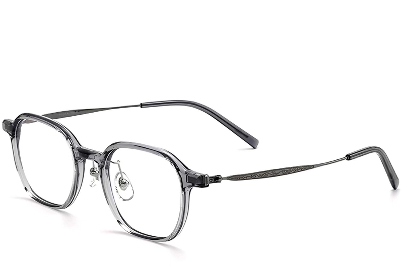 Rectangular Gray Titanium Glasses #BS2419-0057