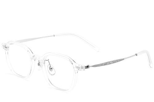 Lunettes rectangulaires transparentes en titane #BS2419-0058