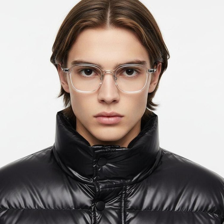 Gafas rectangulares transparentes de titanio #BS2419-0058