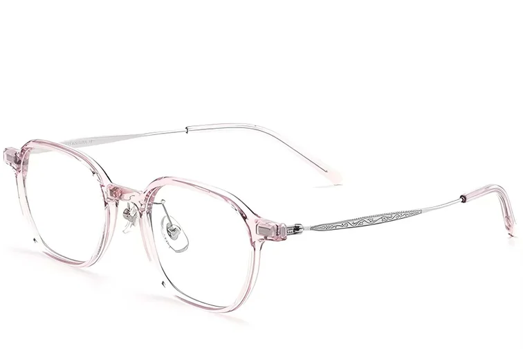 Rectangular Pink Titanium Glasses #BS2419-0059