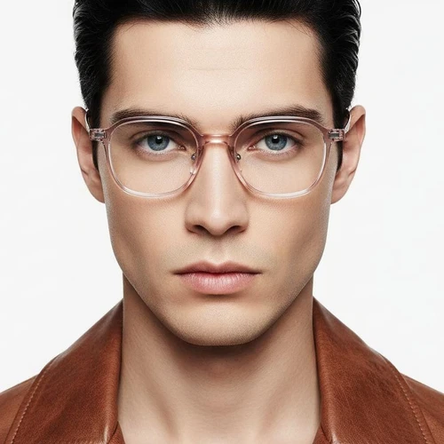 Rechteckige rosa Titanbrille #BS2419-0059