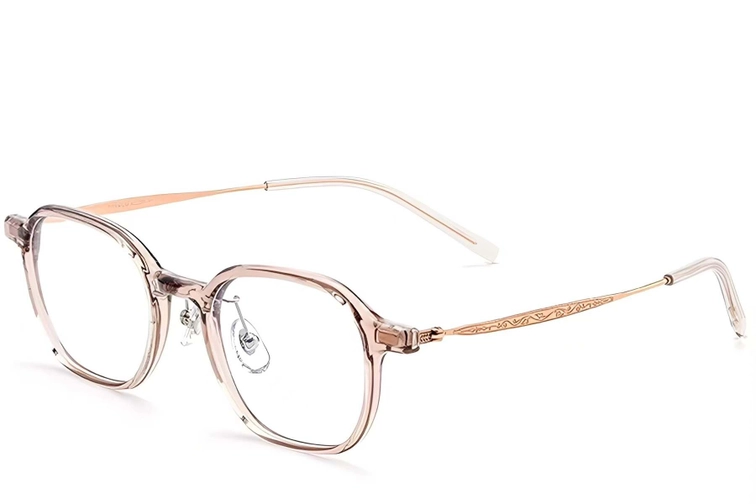 Lunettes rectangulaires en titane brun #BS2419-0060