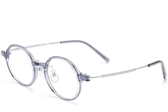 Round Blue Titanium Glasses #BS2419-0061