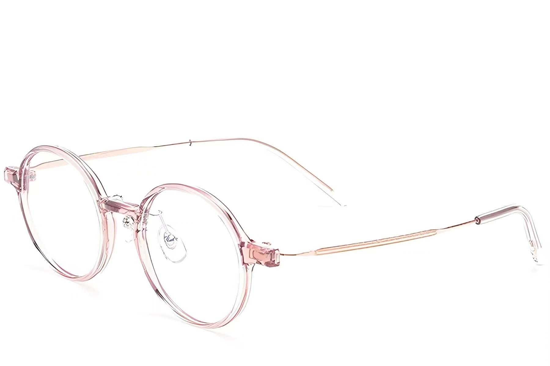 Round Pink Titanium Glasses #BS2419-0063