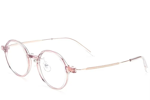 Round Pink Titanium Glasses #BS2419-0063