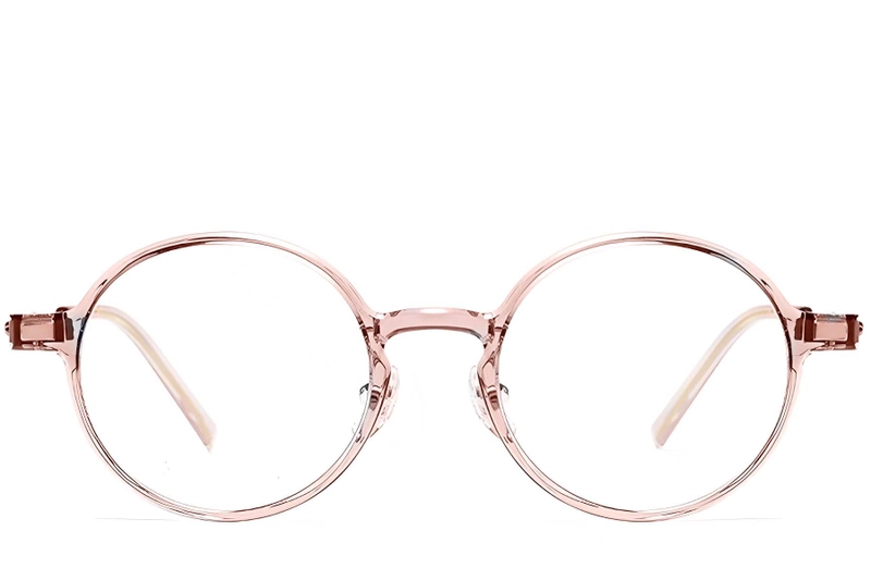 Round Pink Titanium Glasses #BS2419-0063