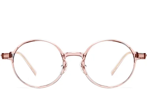 Lunettes rondes en titane rose #BS2419-0063