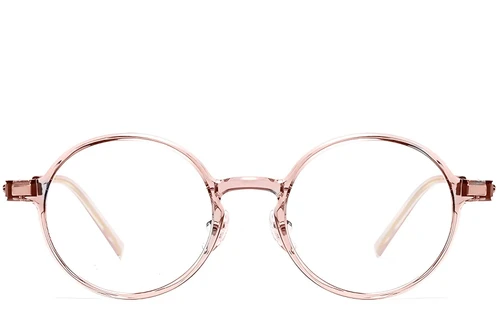 Round Pink Titanium Glasses #BS2419-0063