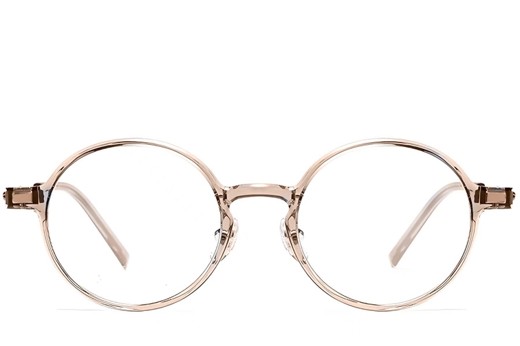 Round Brown Titanium Glasses #BS2419-0064