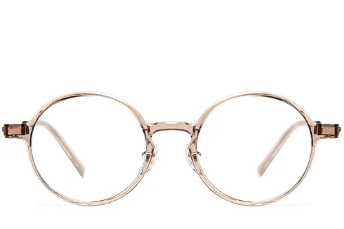 Lunettes rondes en titane brun #BS2419-0064