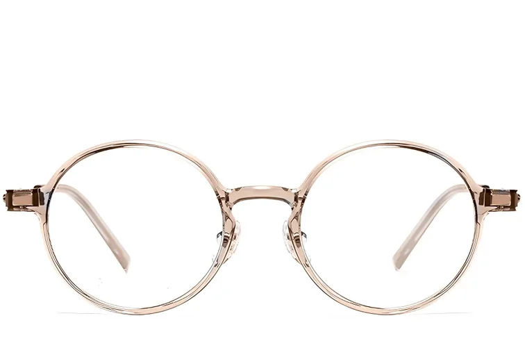 Gafas redondas de titanio marrón #BS2419-0064