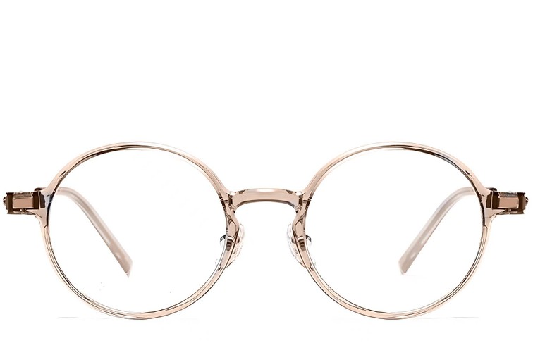 Lunettes rondes en titane brun #BS2419-0064