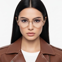 Round Brown Titanium Glasses #BS2419-0064