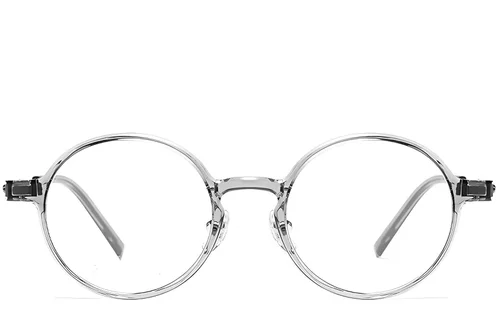 Lunettes rondes en titane gris #BS2419-0065