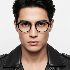 Oval Black Titanium Glasses #BS2419-0067