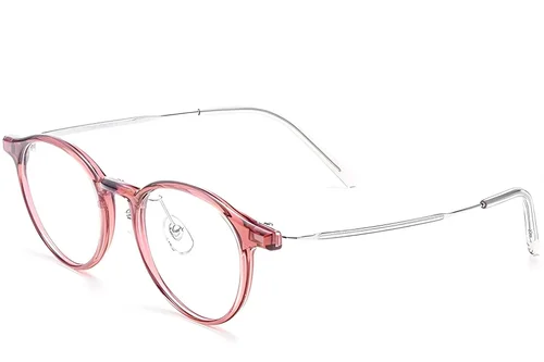 Lunettes ovales en titane rouge #BS2419-0069