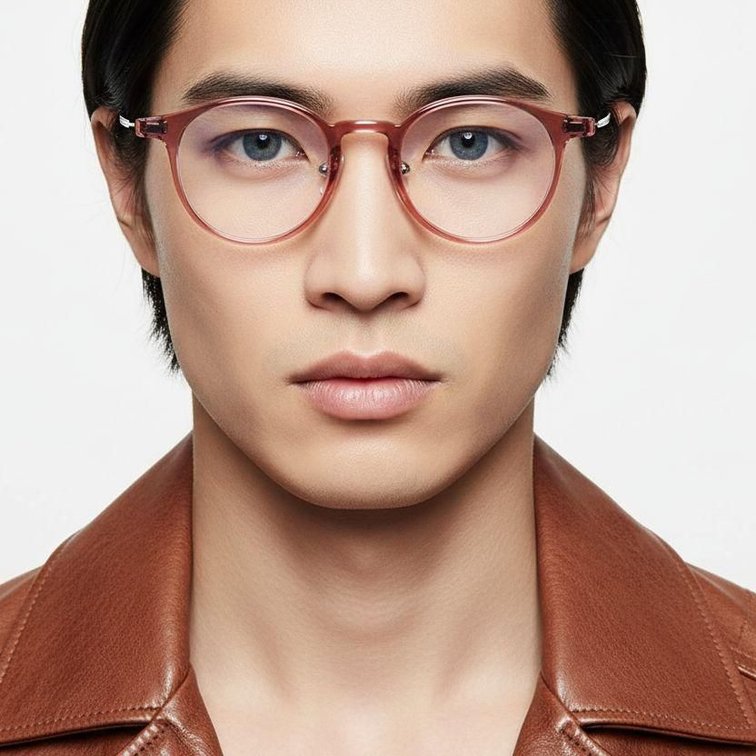 Oval Red Titanium Glasses #BS2419-0069