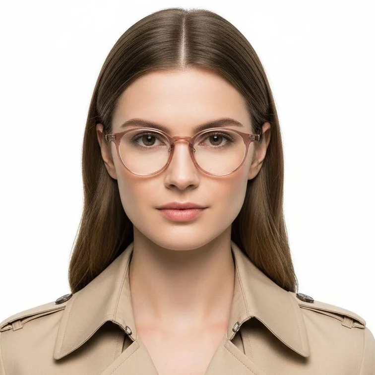 Gafas ovaladas de titanio rosa #BS2419-0070