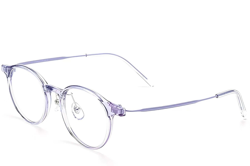 Oval Purple Titanium Glasses #BS2419-0071