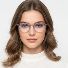Oval Purple Titanium Glasses #BS2419-0071